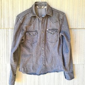 Salt Valley western wear gray women's long-sleeved shirt